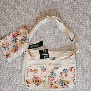 Original LeSportsac Everyday Bag Cream Floral NWT Made in USA